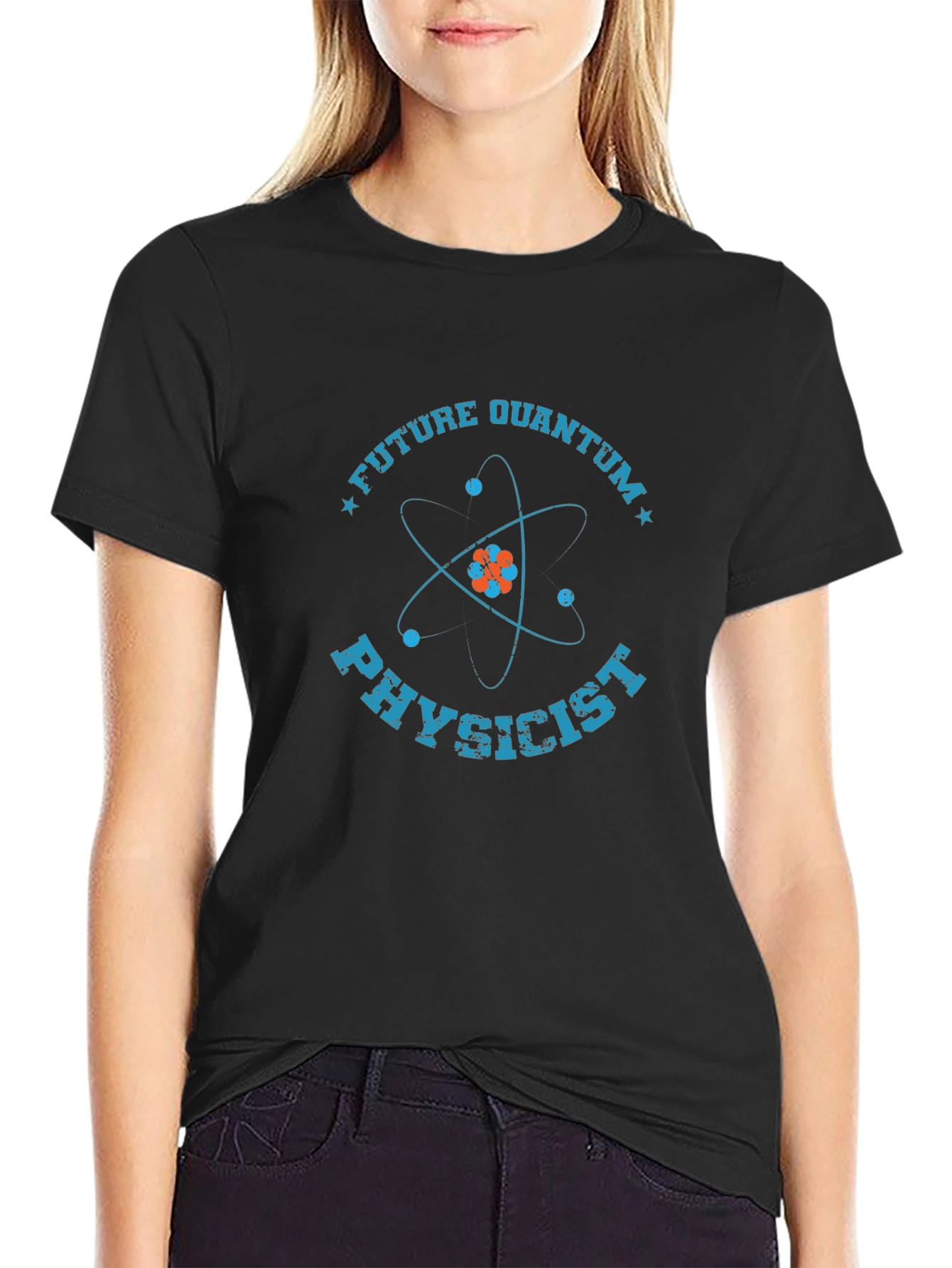 Camiseta Negra de Físico Cuántico Futuro