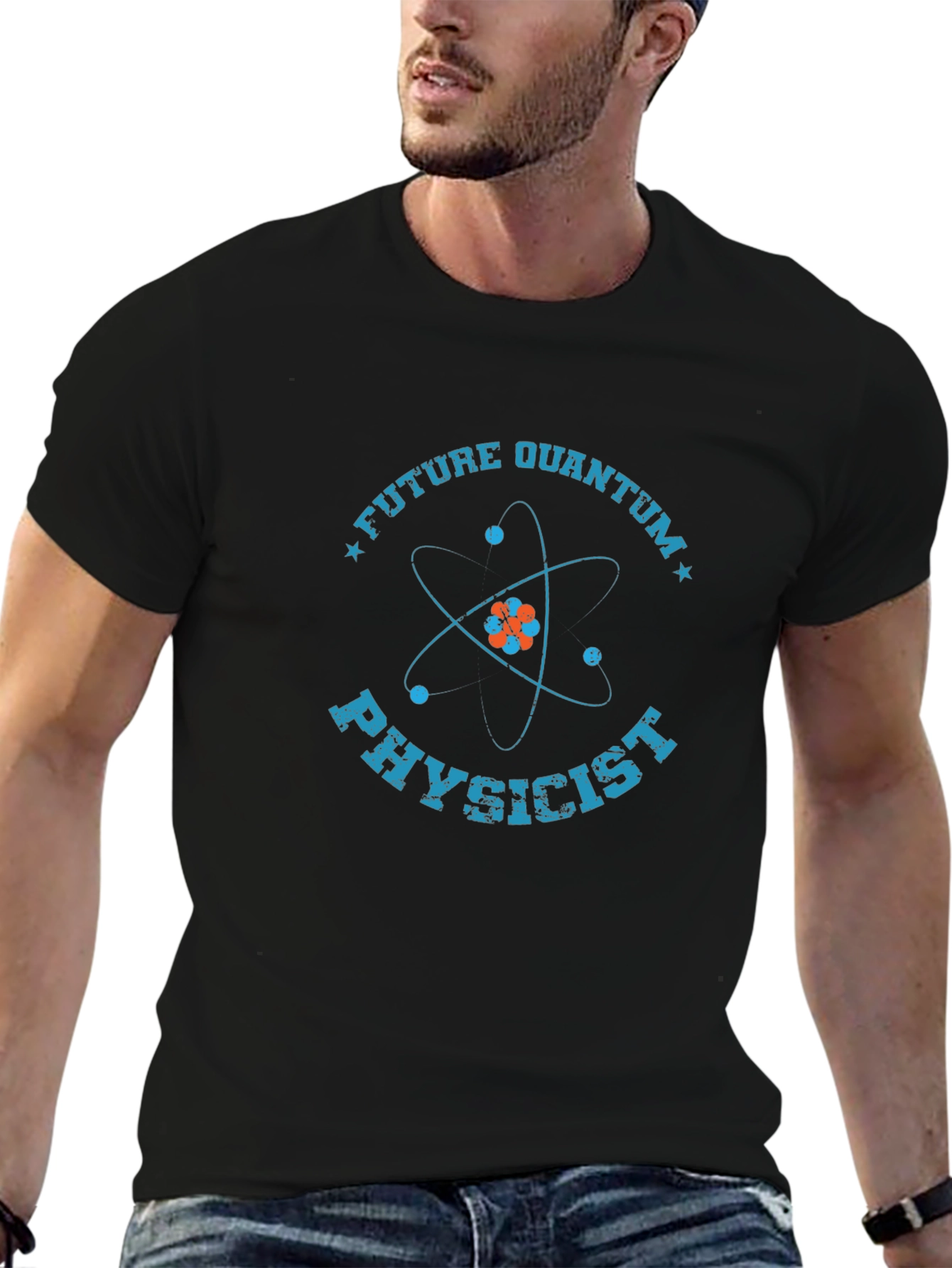 Camiseta Negra de Físico Cuántico Futuro
