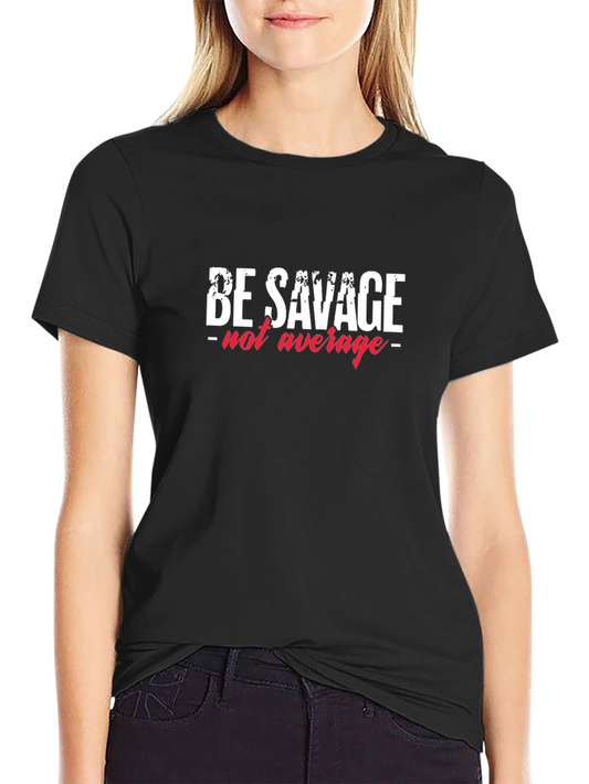 Camiseta Negra con Diseño Be Savage - not average