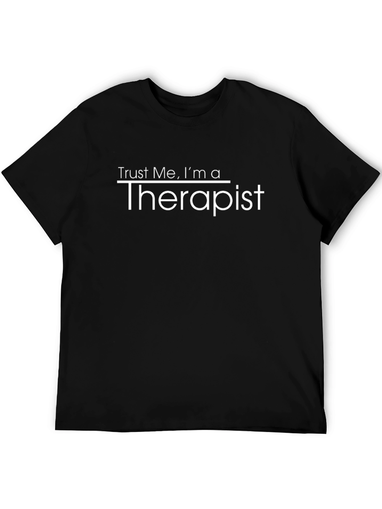Camiseta Negra Confía en mí soy terapeuta