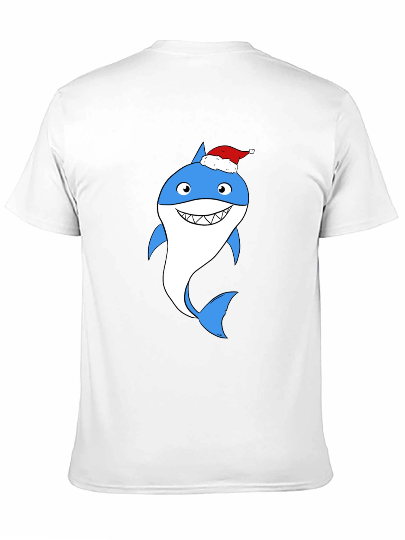 Camiseta Negra con Tiburón Navideño