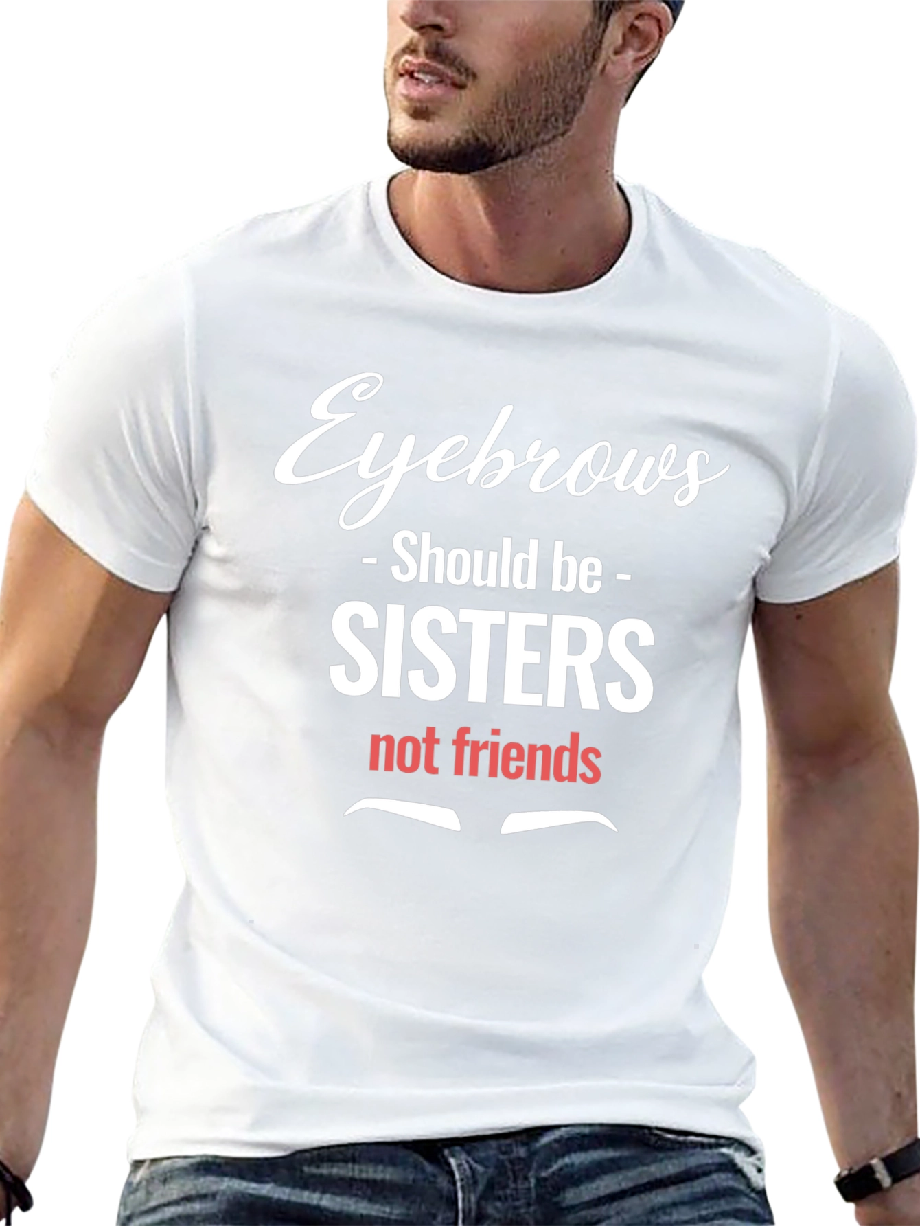Camiseta Negra Humorística Cejas Hermanas