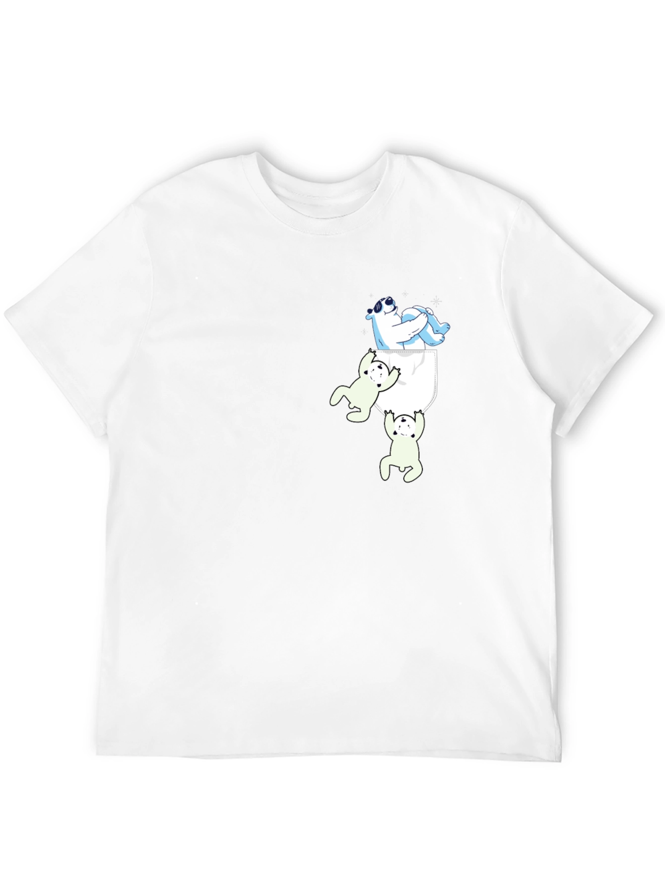 Camiseta Negra con Diseño Divertido de Osos Polares