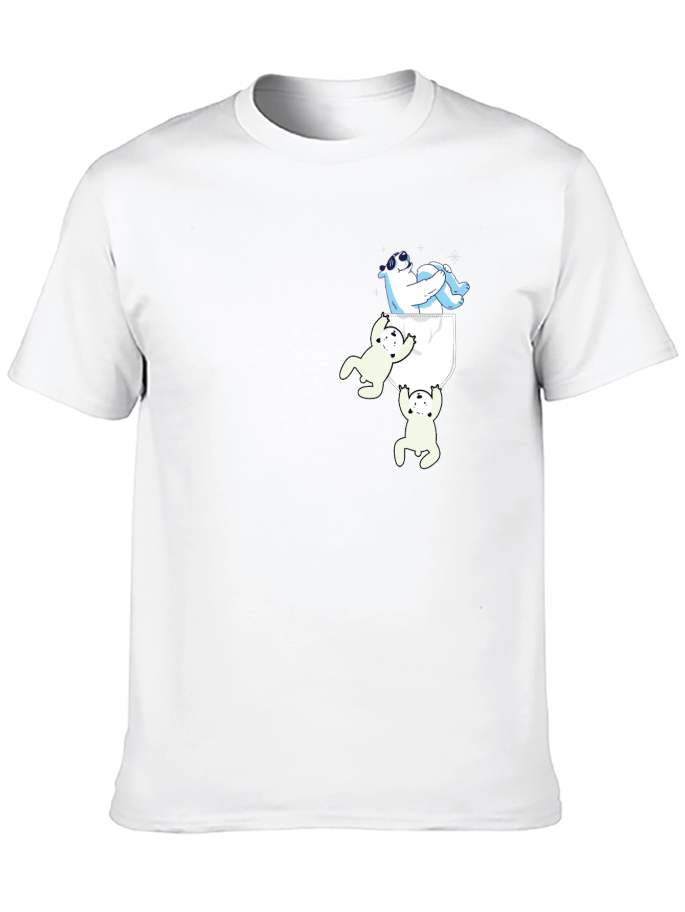 Camiseta Negra con Diseño Divertido de Osos Polares