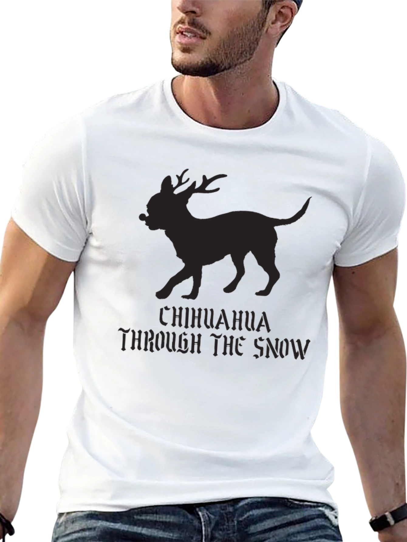 Camiseta Negra Chihuahua Navideño