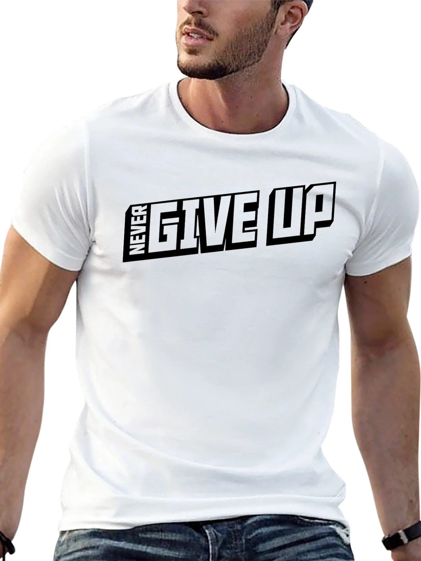 Camiseta Negra Never Give Up