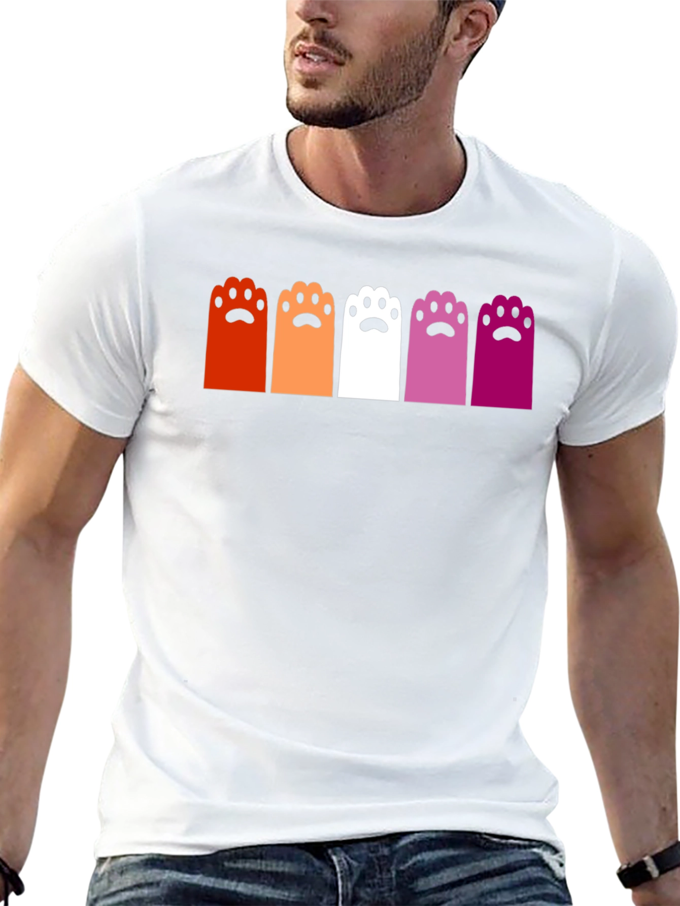 Camiseta Negra con Patas de Gato Lesbianas