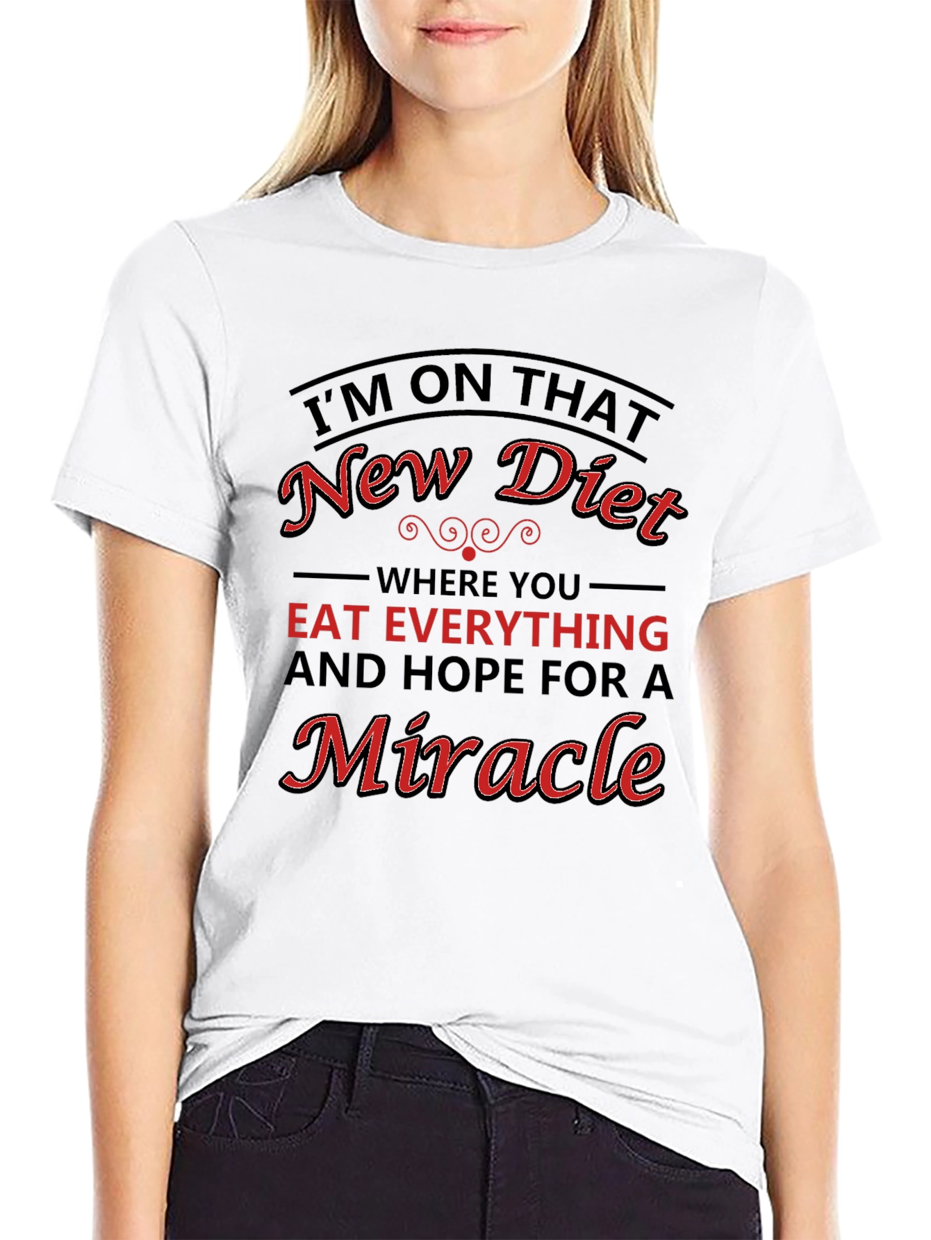 Camiseta Negra con Diseño Divertido de Dieta