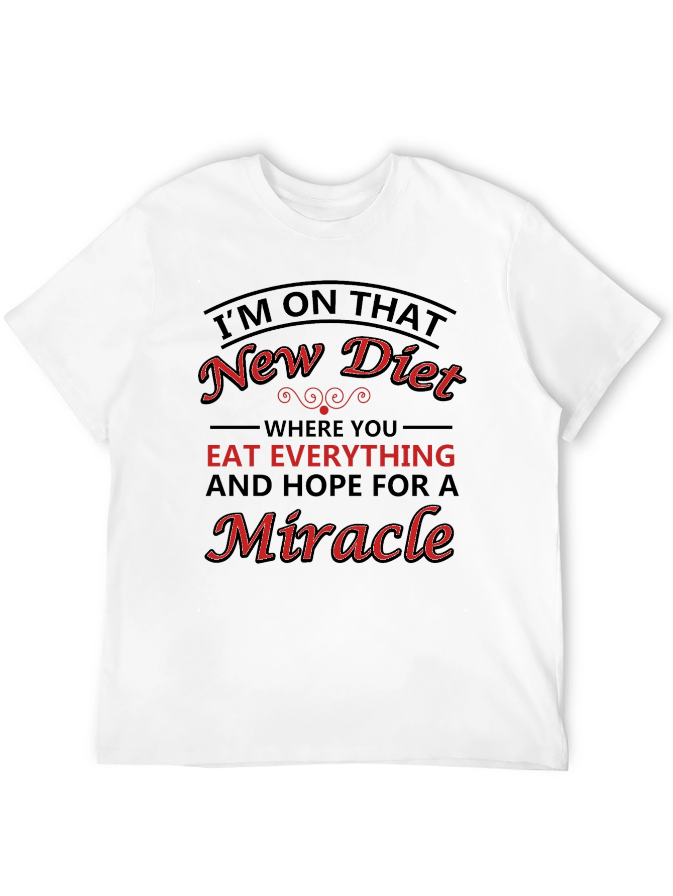 Camiseta Negra con Diseño Divertido de Dieta