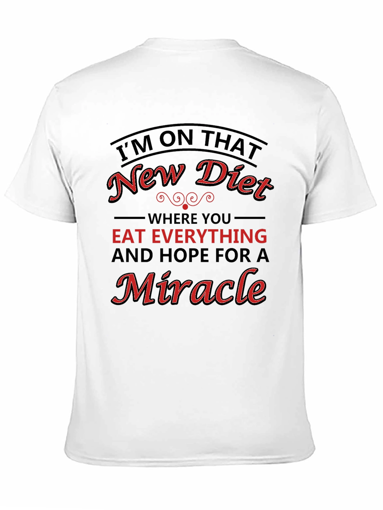 Camiseta Negra con Diseño Divertido de Dieta