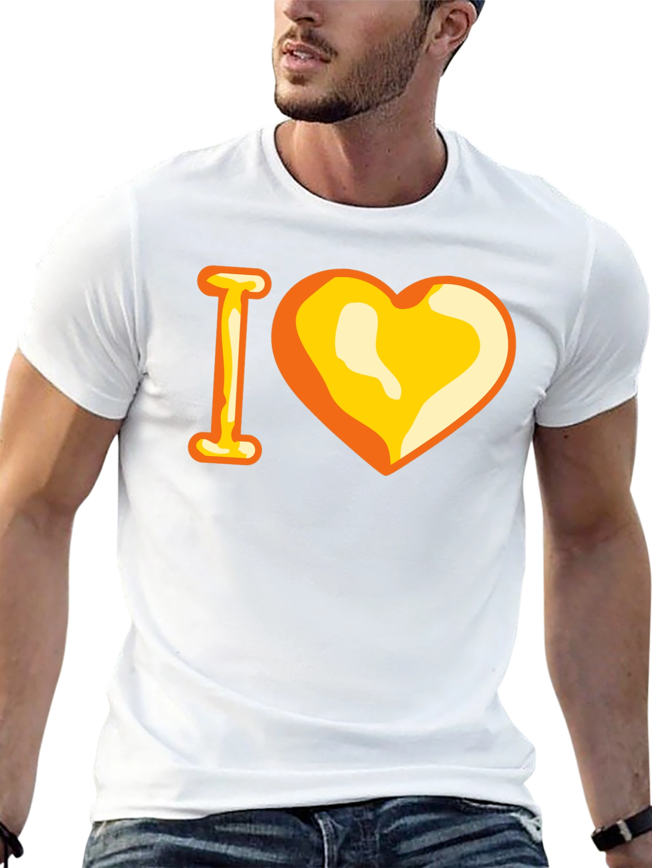 Camiseta Negra con Diseño I Corazón