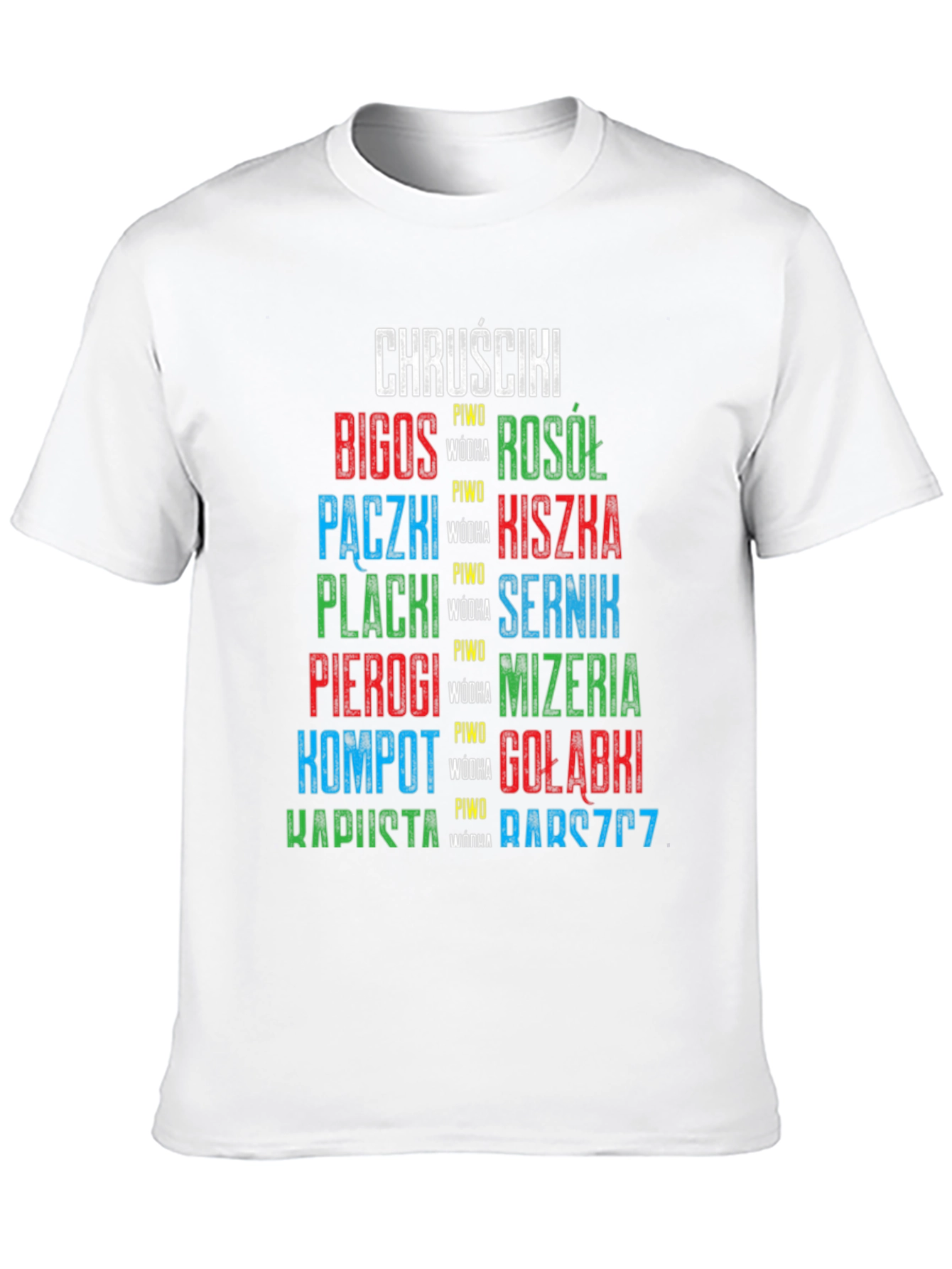 Camiseta Negra con Diseño de Comida Polaca
