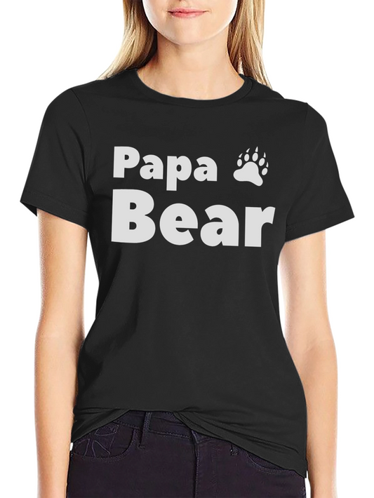 Camiseta Negra Papa Bear con Huella
