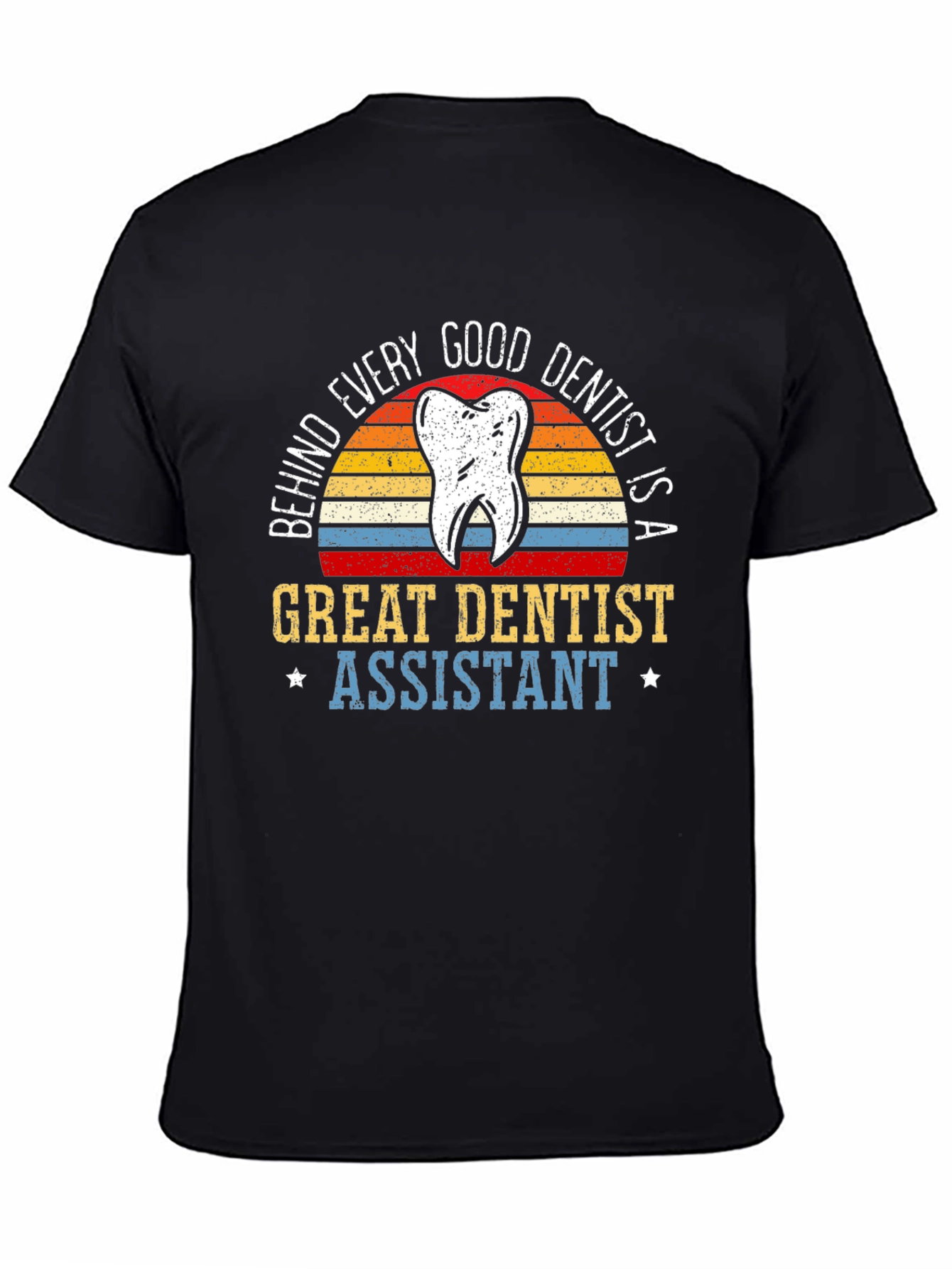 Camiseta Negra Dentista - Asistente Dental