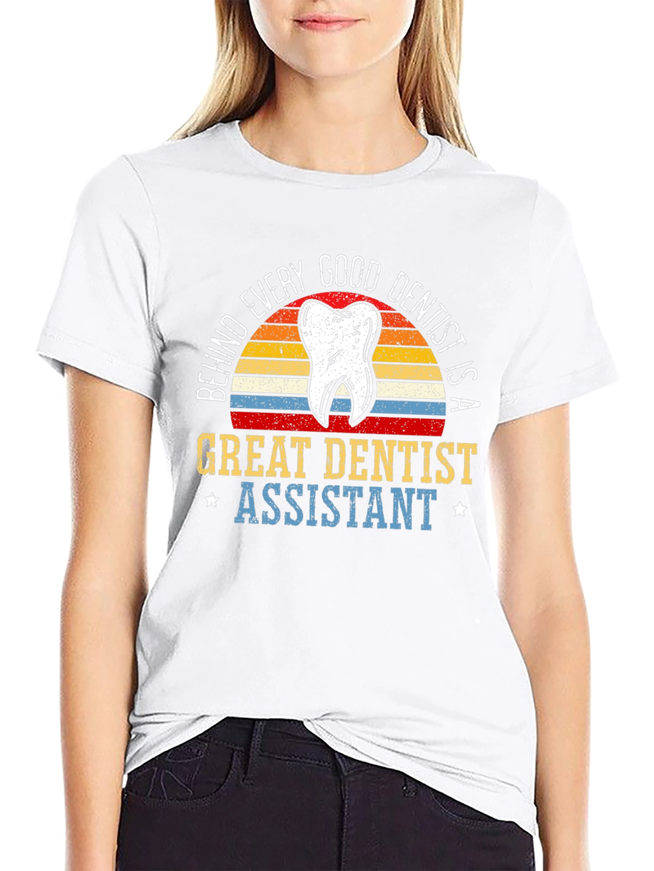 Camiseta Negra Dentista - Asistente Dental