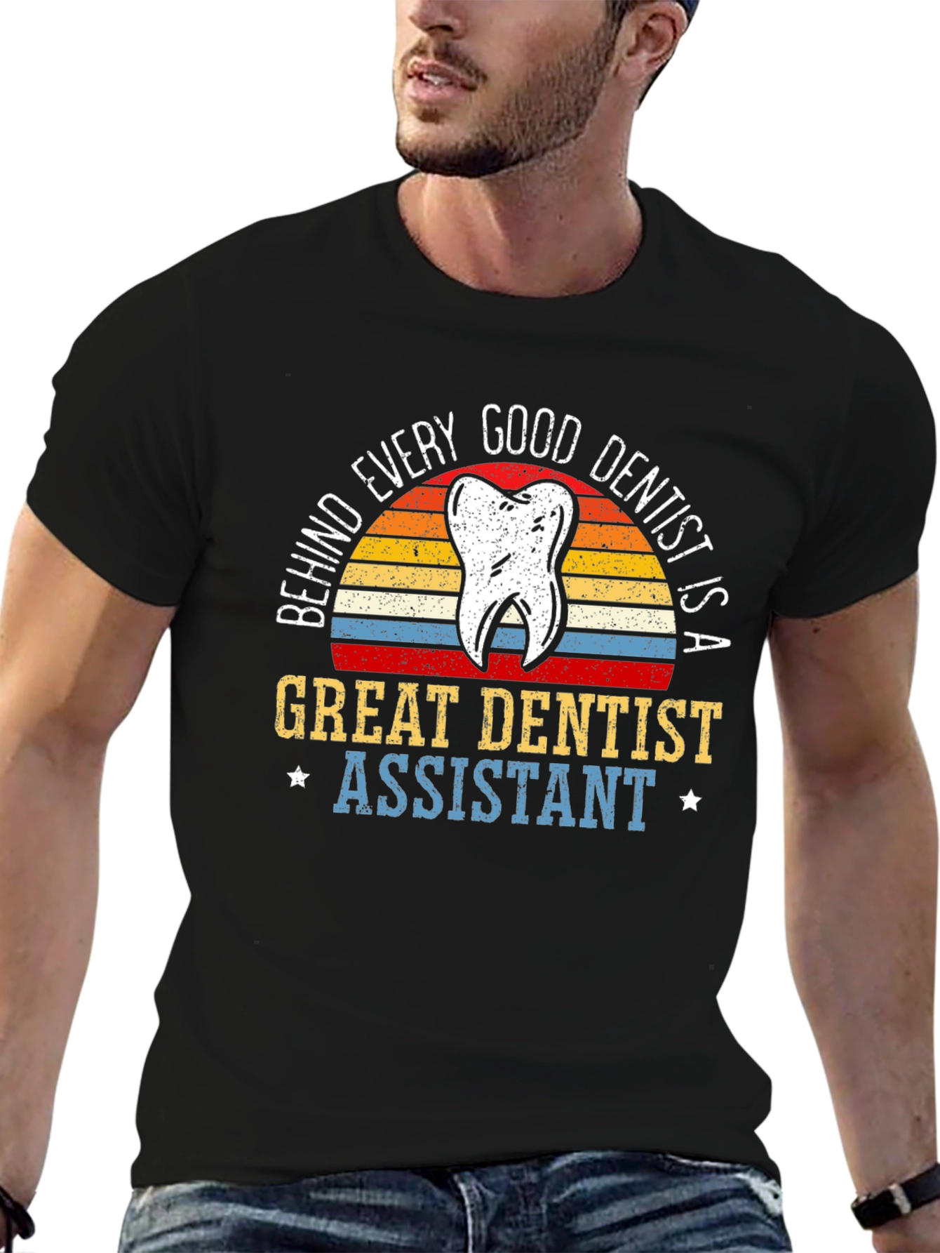 Camiseta Negra Dentista - Asistente Dental