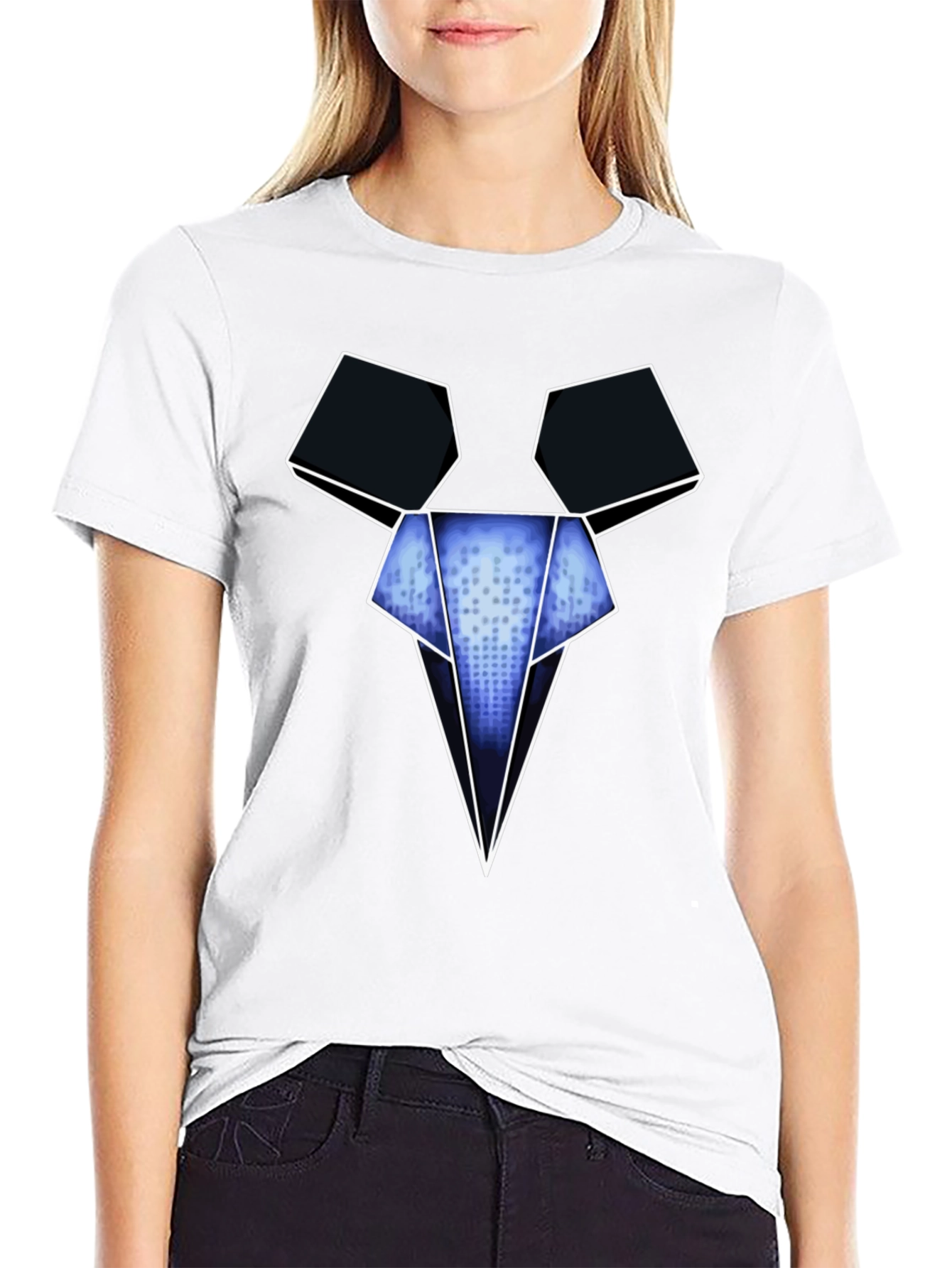 Camiseta Negra con Diseño Gráfico Abstracto