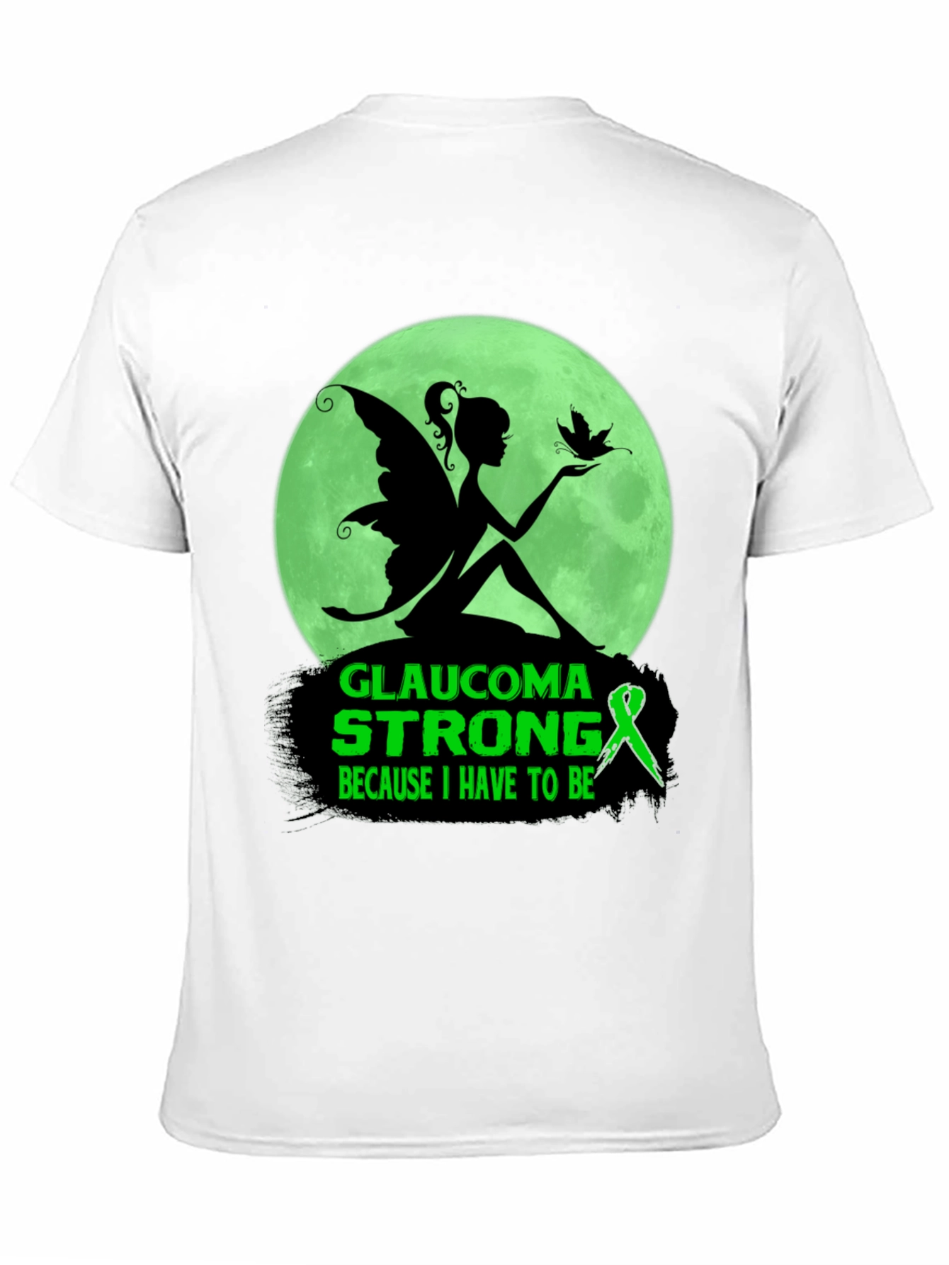Camiseta Negra Glaucoma Strong Mujer Hada Luna