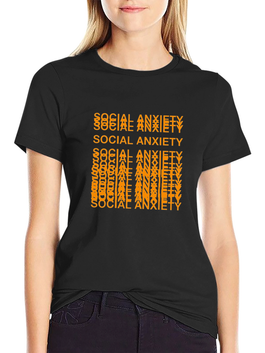 Camiseta Negra con Diseño Social Anxiety