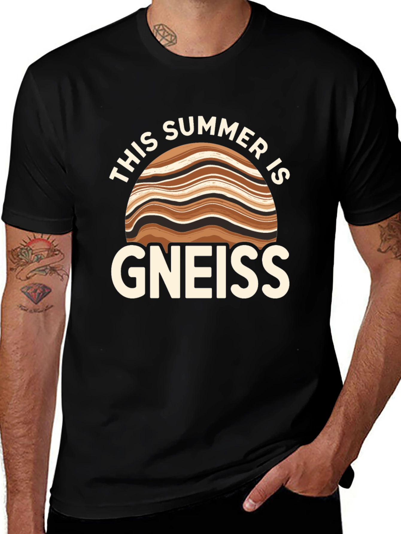 Camiseta Negra Gneiss: ¡Un Verano con Humor Geológico!