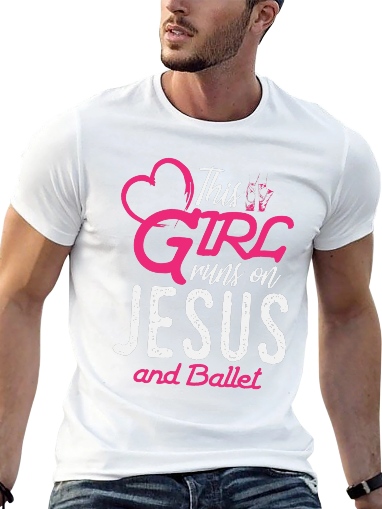 Camiseta Negra: Esta Chica Vive de Jesús y Ballet