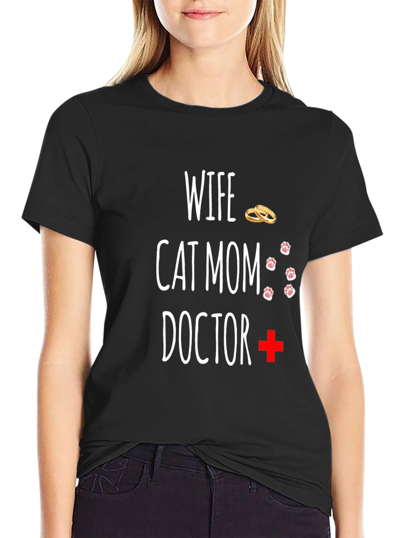 Camiseta Mujer Gato Mamá Doctora