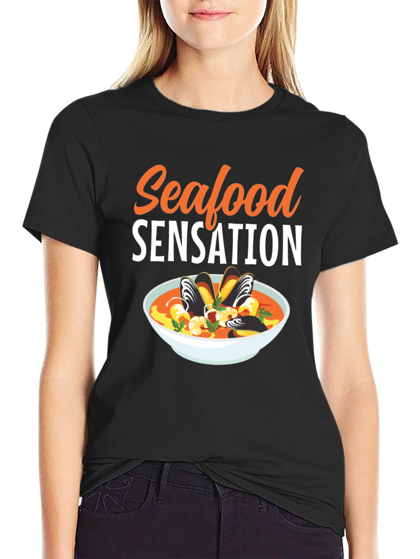 Camiseta Negra Seafood Sensation