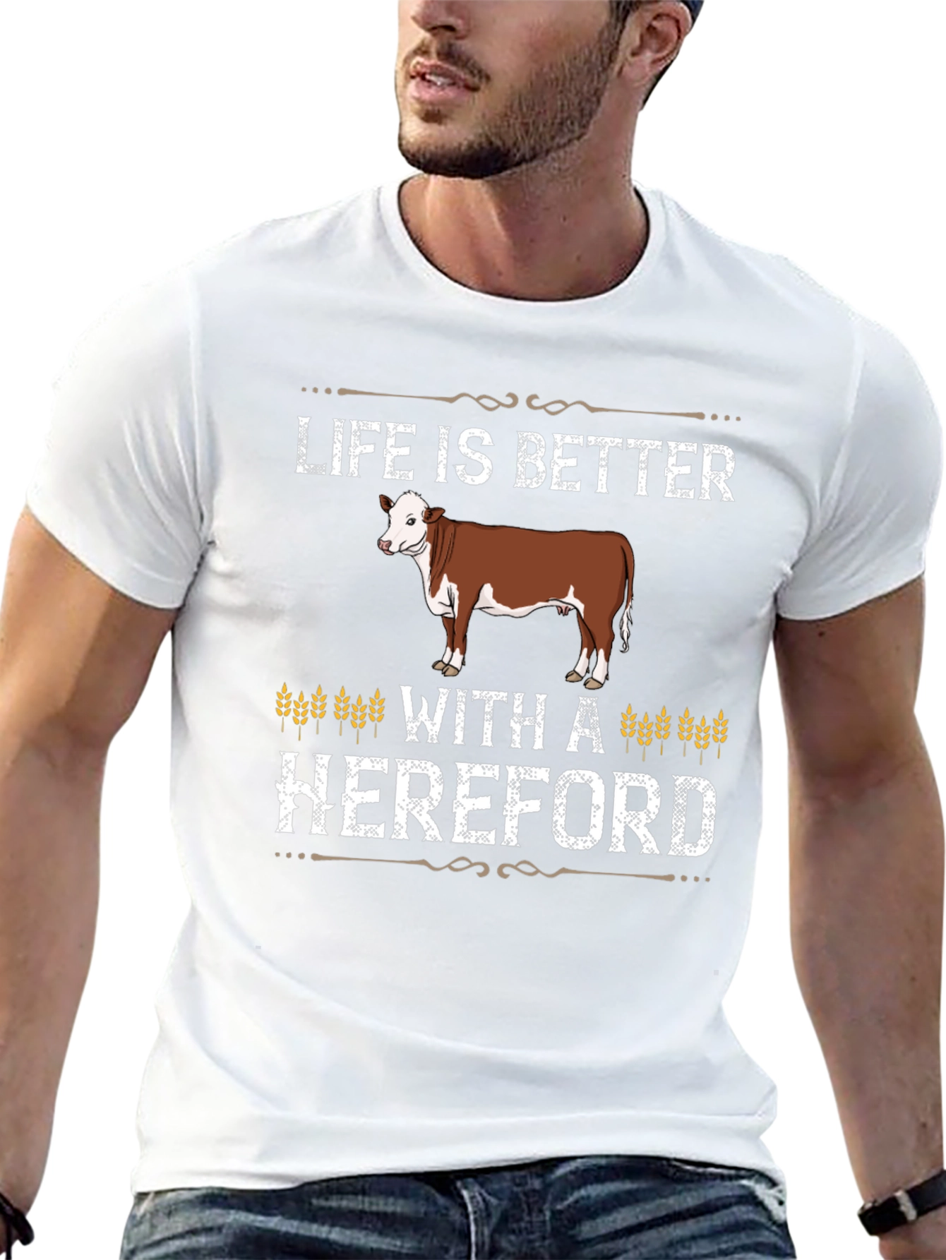 Camiseta Negra Life is Better With a Hereford