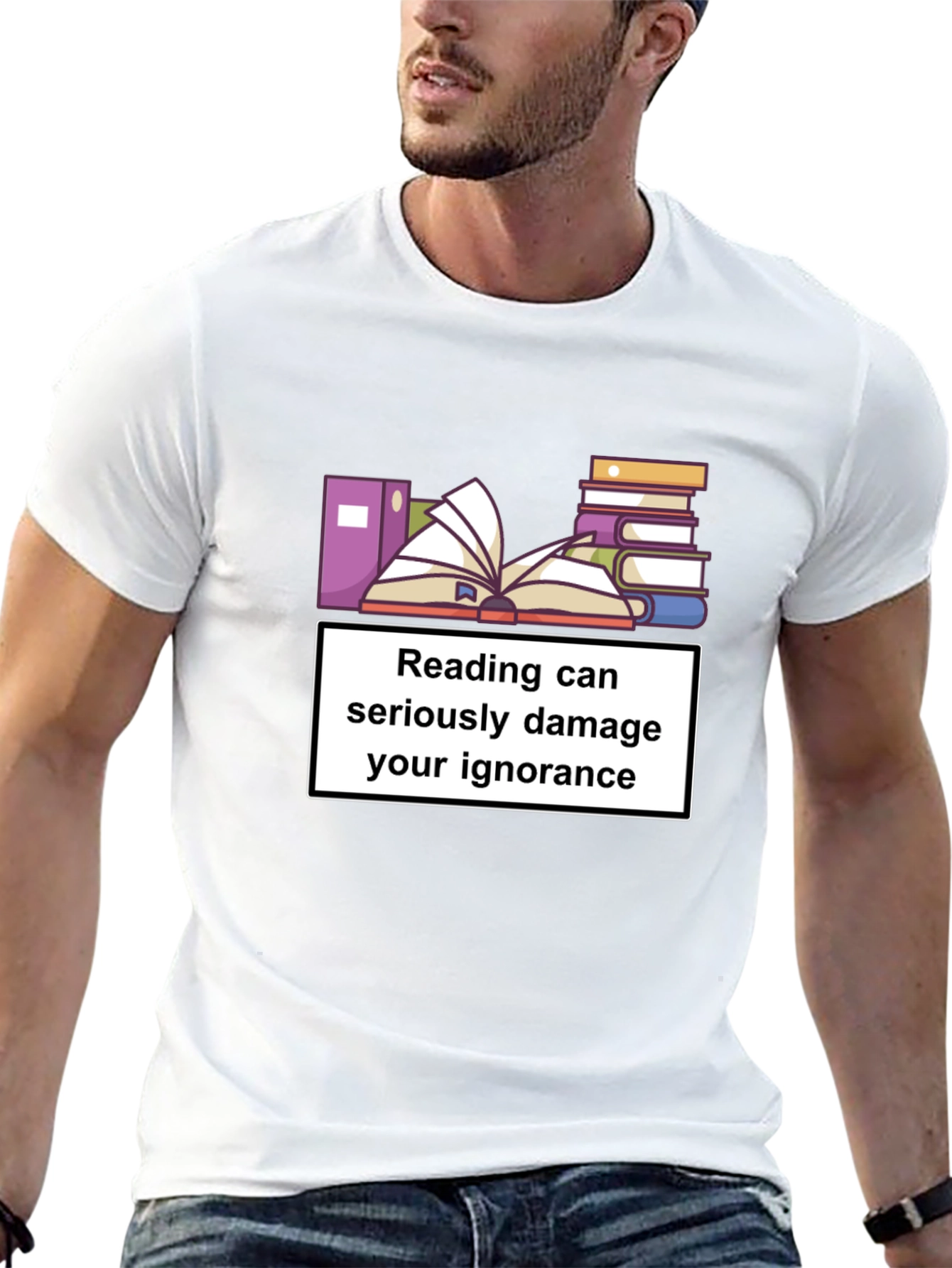 Camiseta Negra: Leer Daña la Ignorancia