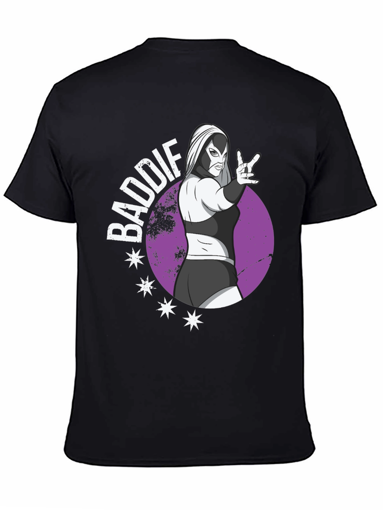 Camiseta Negra Baddie Lucha Libre