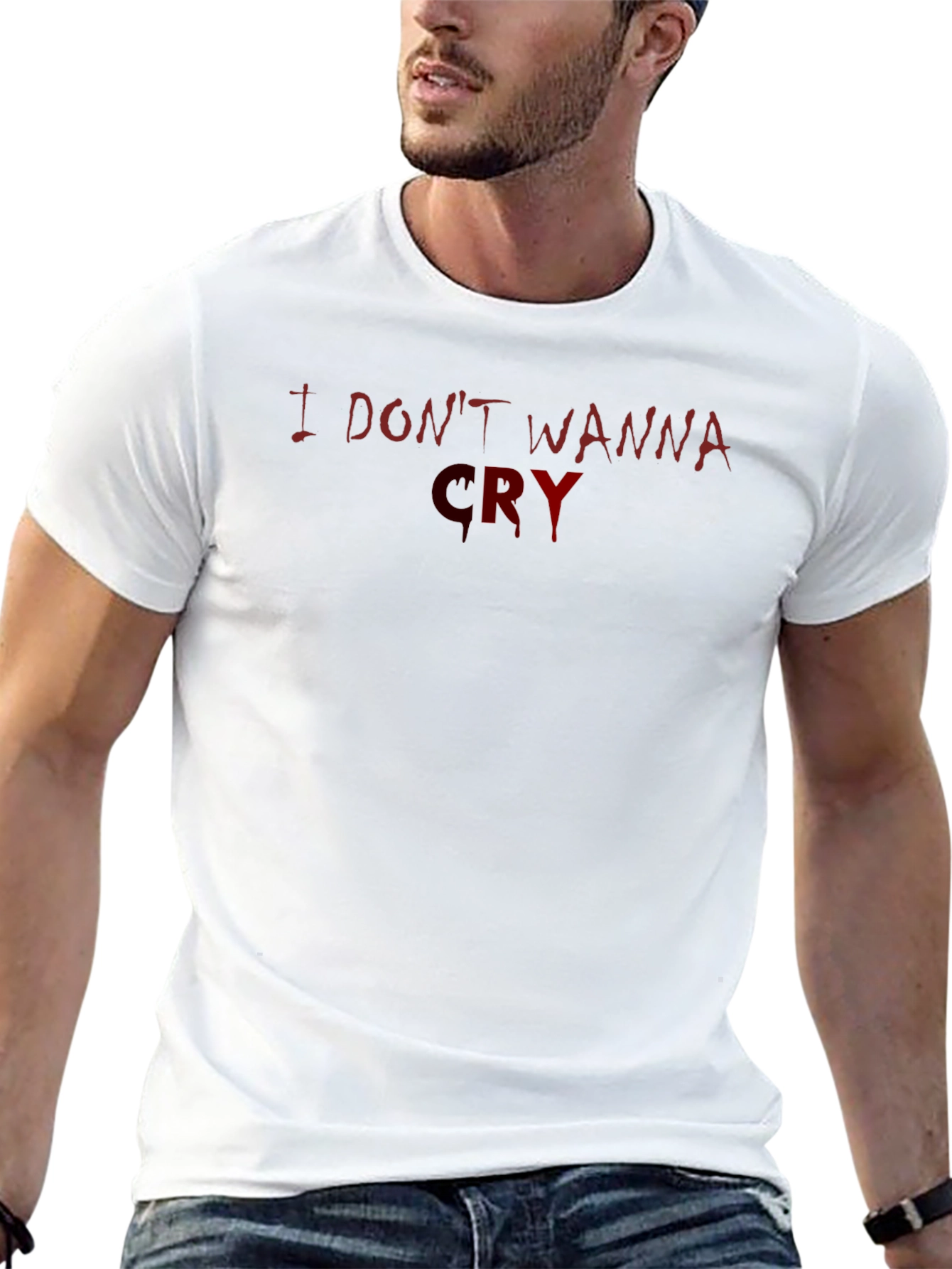 Camiseta Negra I Dont Wanna Cry para Hombre