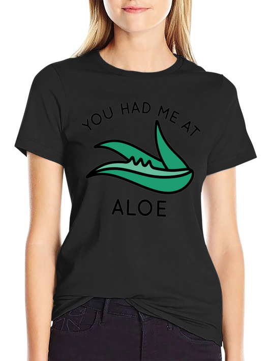 Camiseta Negra You Had Me At Aloe