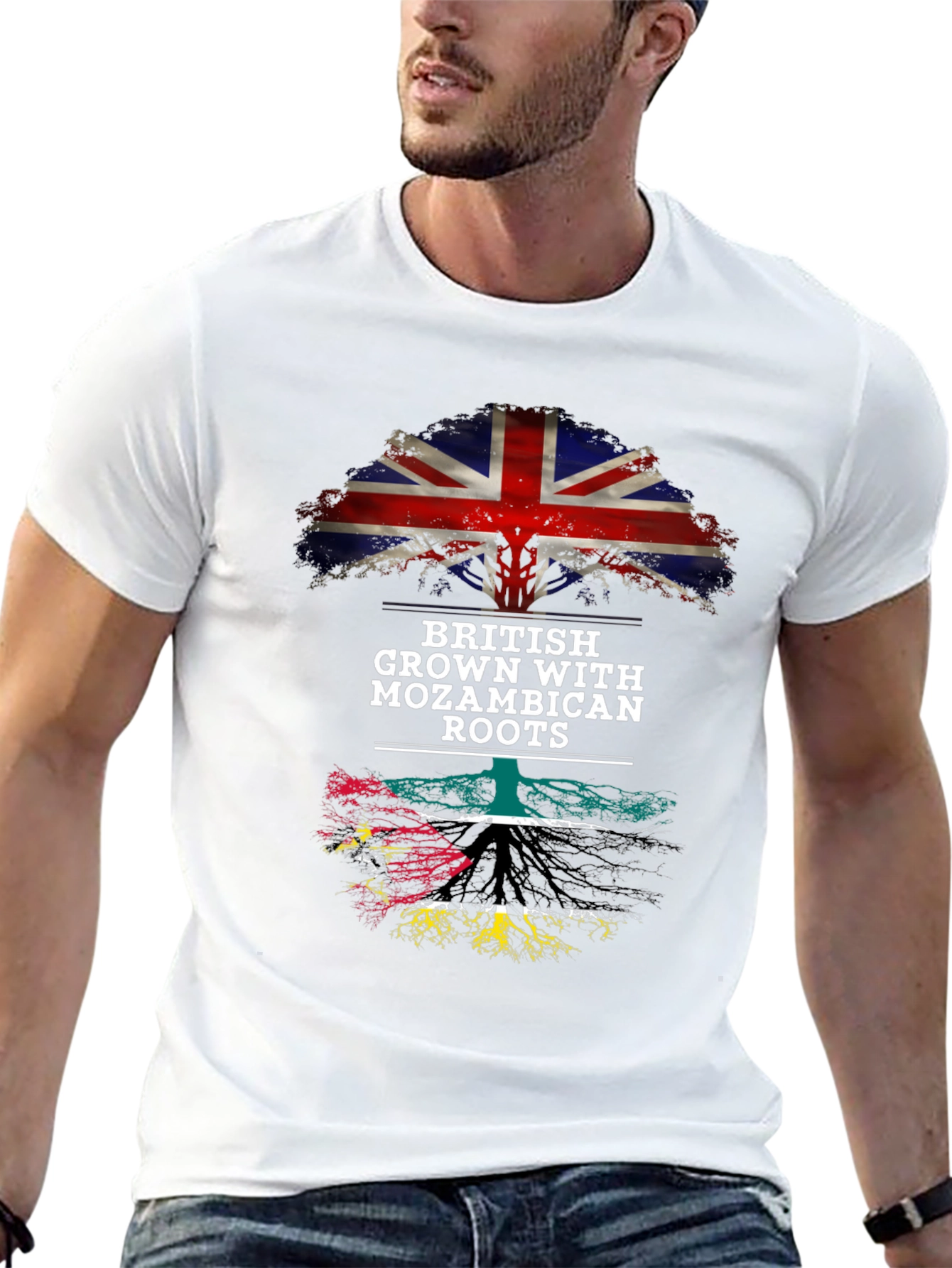 Camiseta Hombre Británico con Raíces Mozambiqueñas