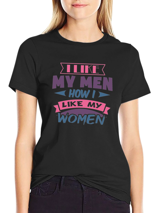 Camiseta Negra con Diseño I Like My Men