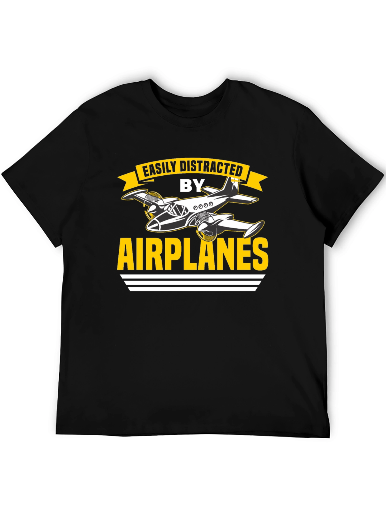 Camiseta Negra de Algodón - Distracción Aérea