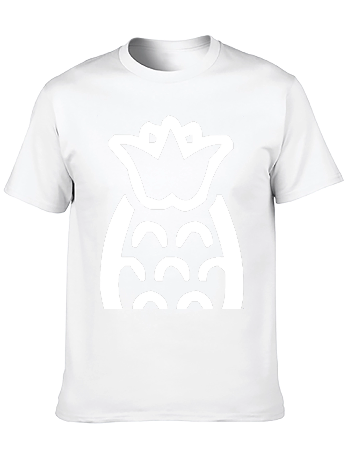 Camiseta Negra con Diseño de Piña Blanca