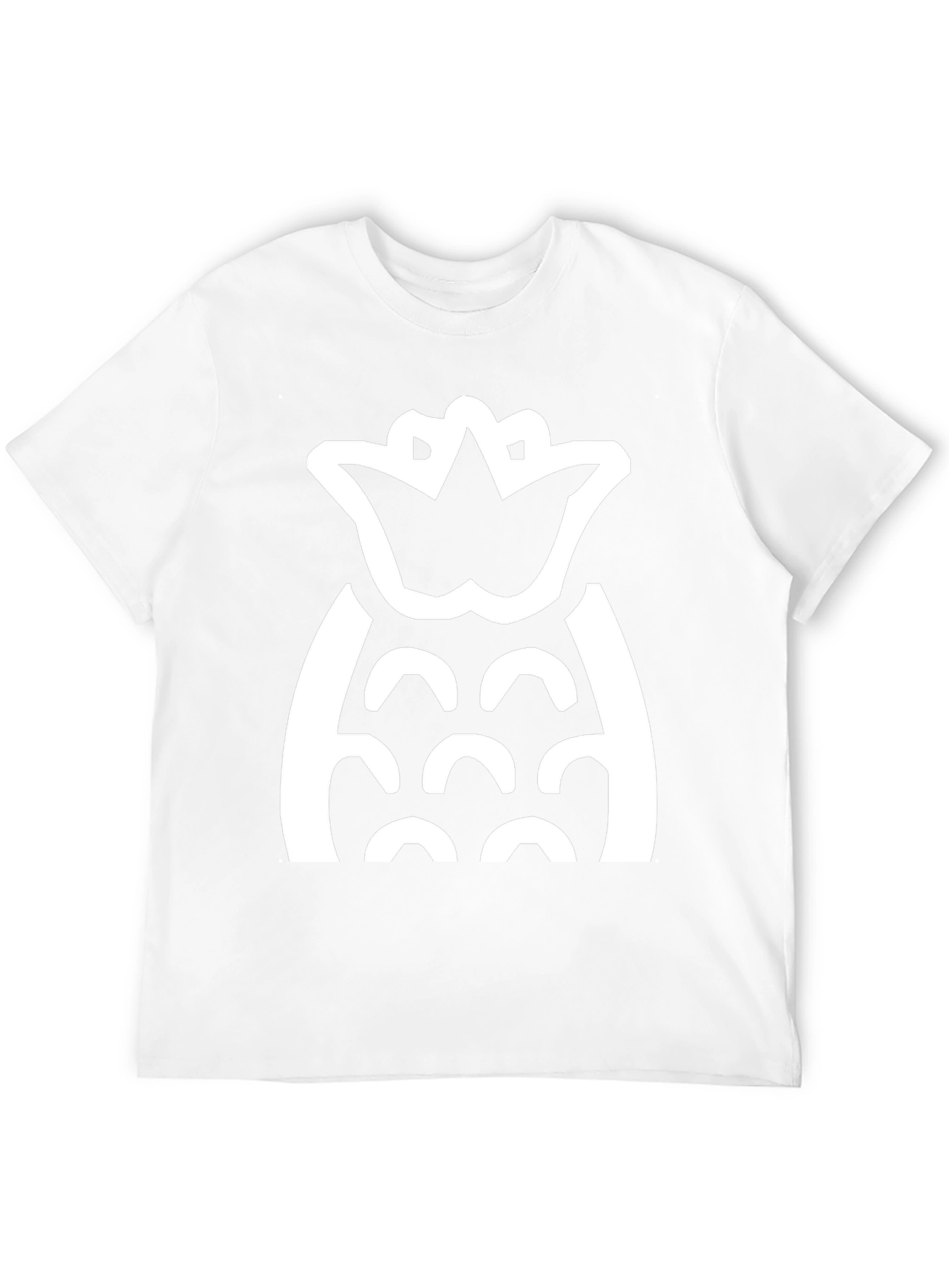 Camiseta Negra con Diseño de Piña Blanca
