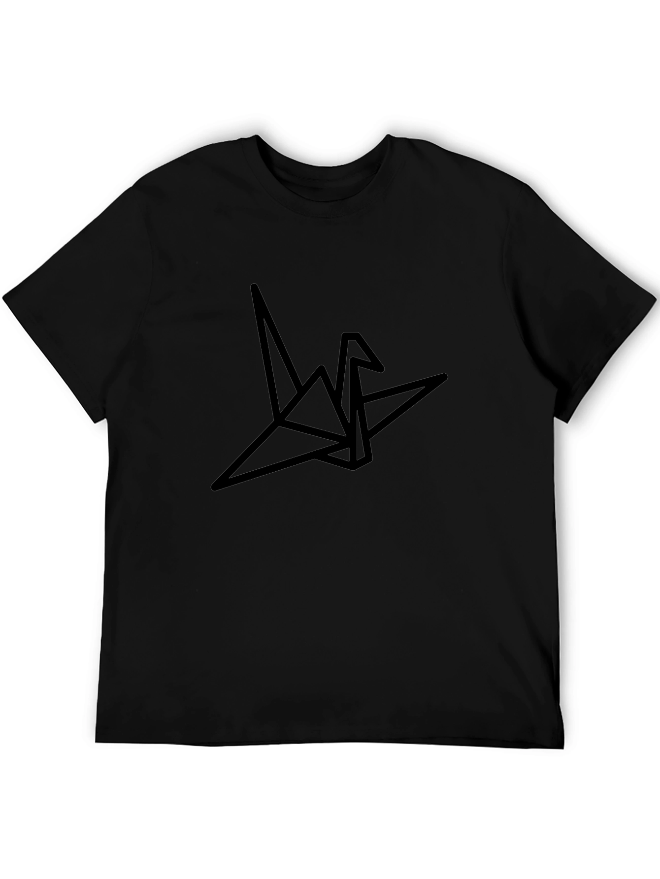 Camiseta Negra con Diseño Origami