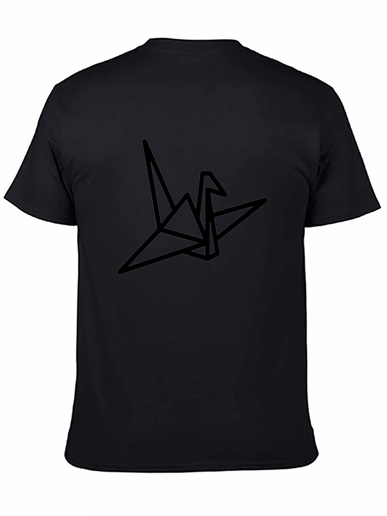 Camiseta Negra con Diseño Origami