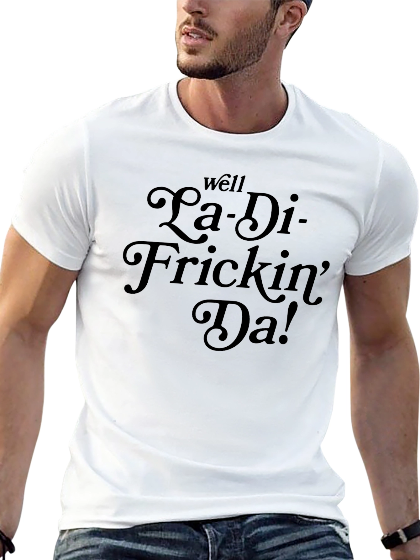 Camiseta Negra con Estampado La-Di-Frickin-Da!