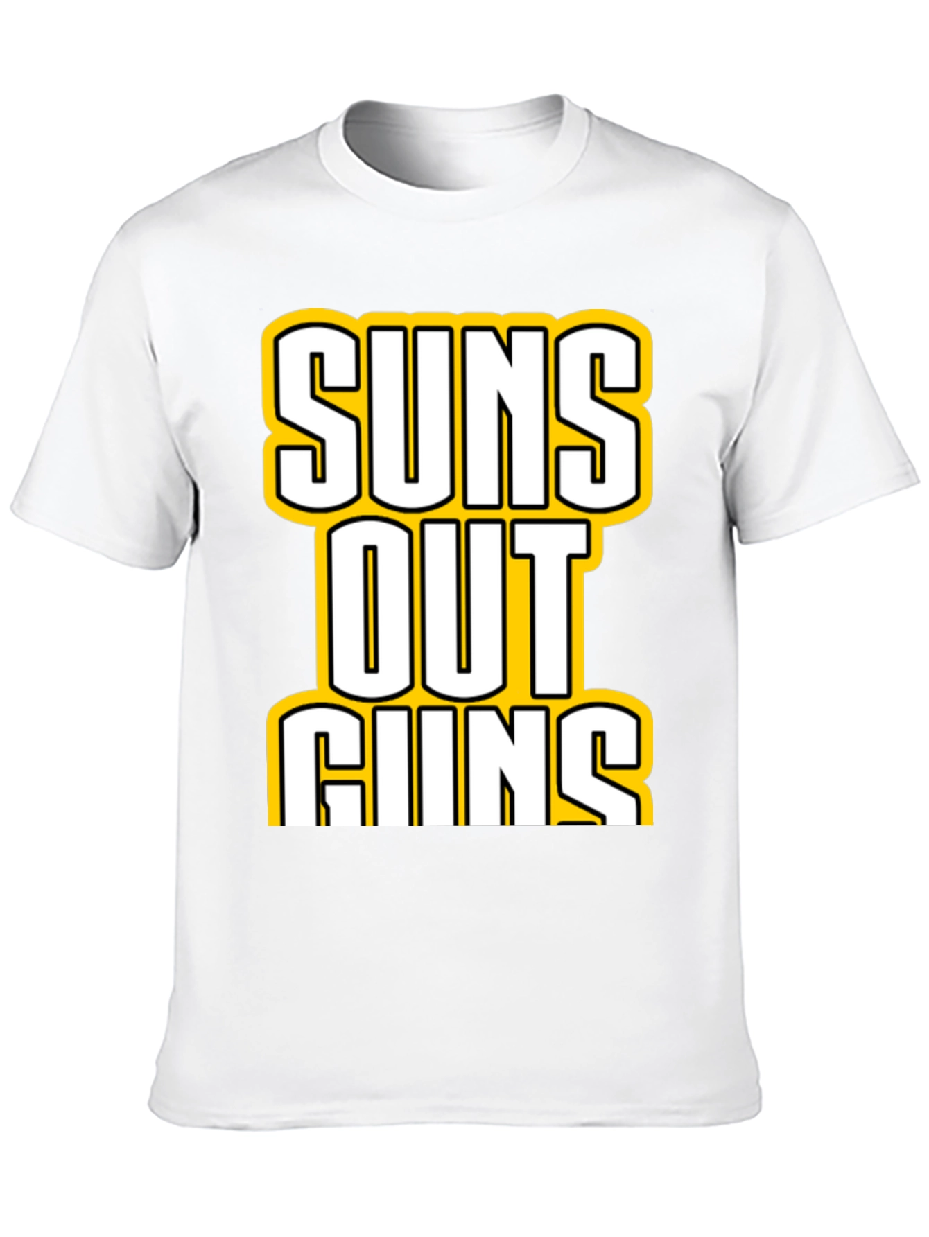 Camiseta Negra con Estampado Suns Out Guns