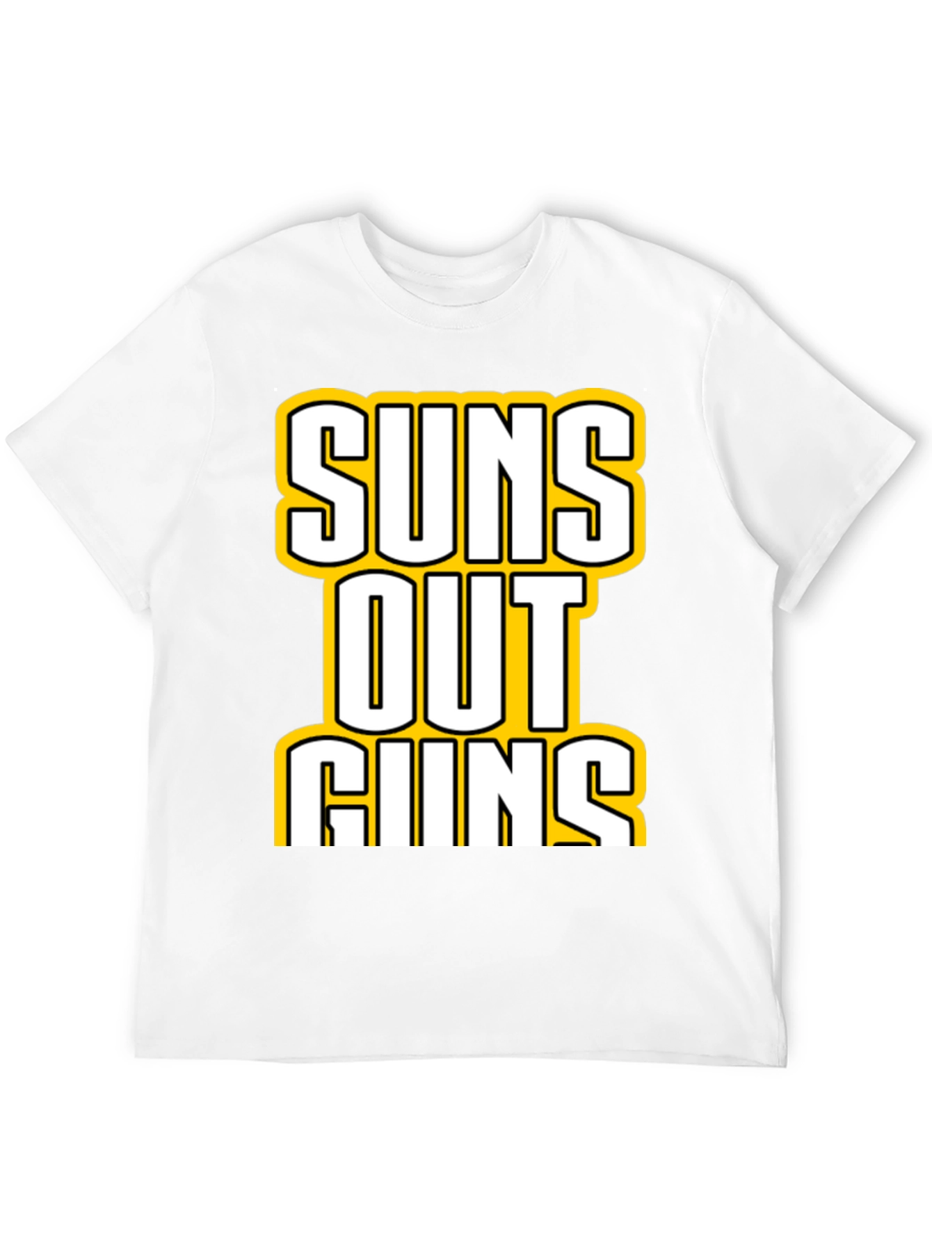 Camiseta Negra con Estampado Suns Out Guns