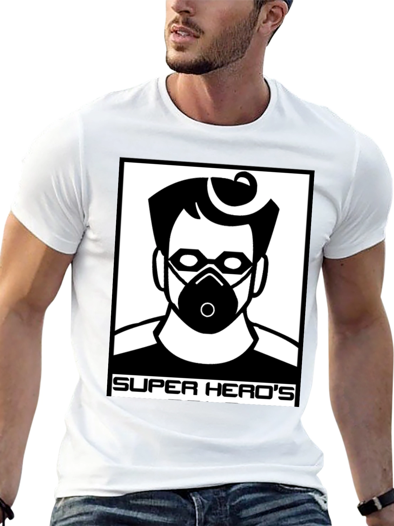 Camiseta Negra Super Heros Diseño Único