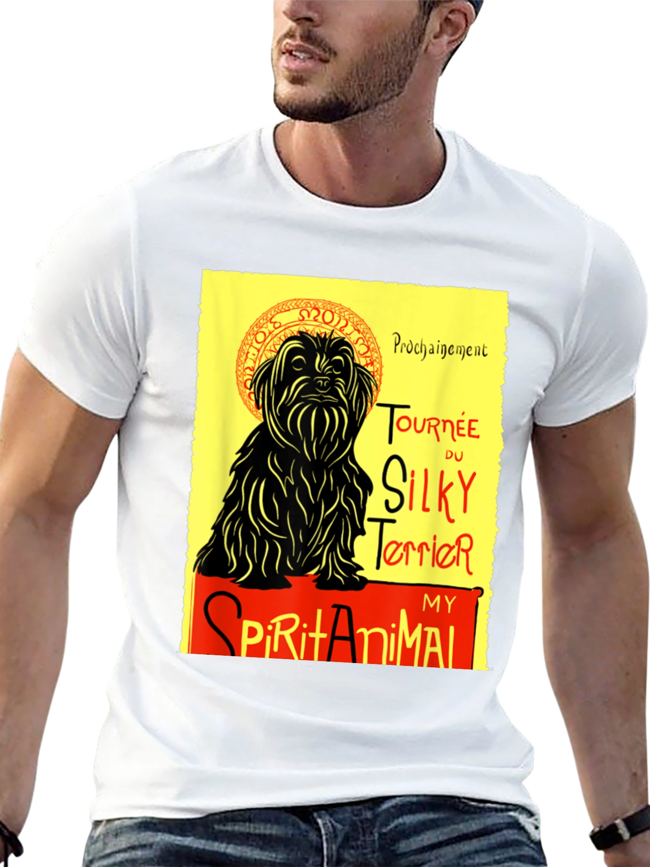 Camiseta Negra: Silky Terrier - Mi Animal Espiritual