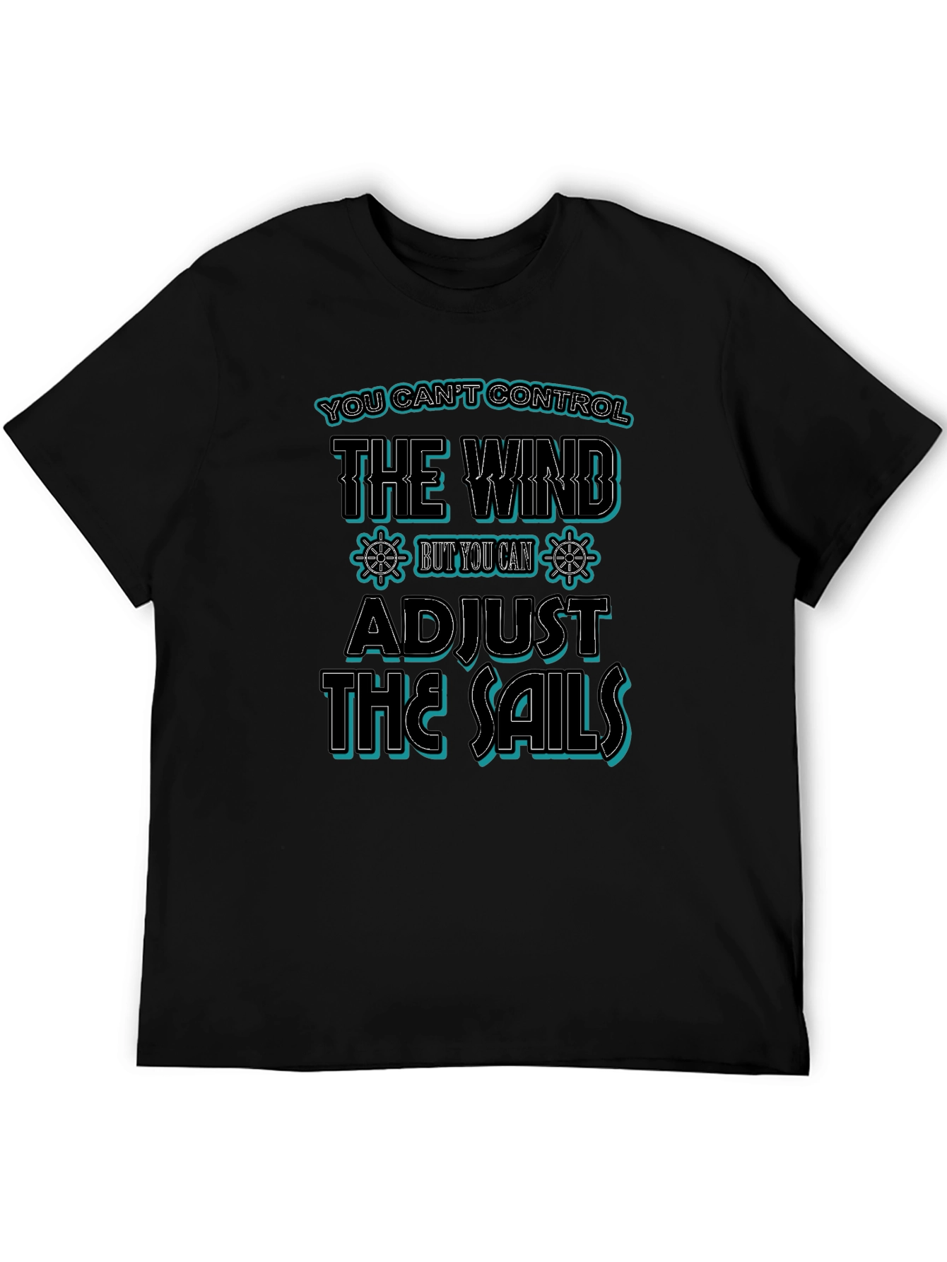 Camiseta Negra con Diseño Náutico Inspirador