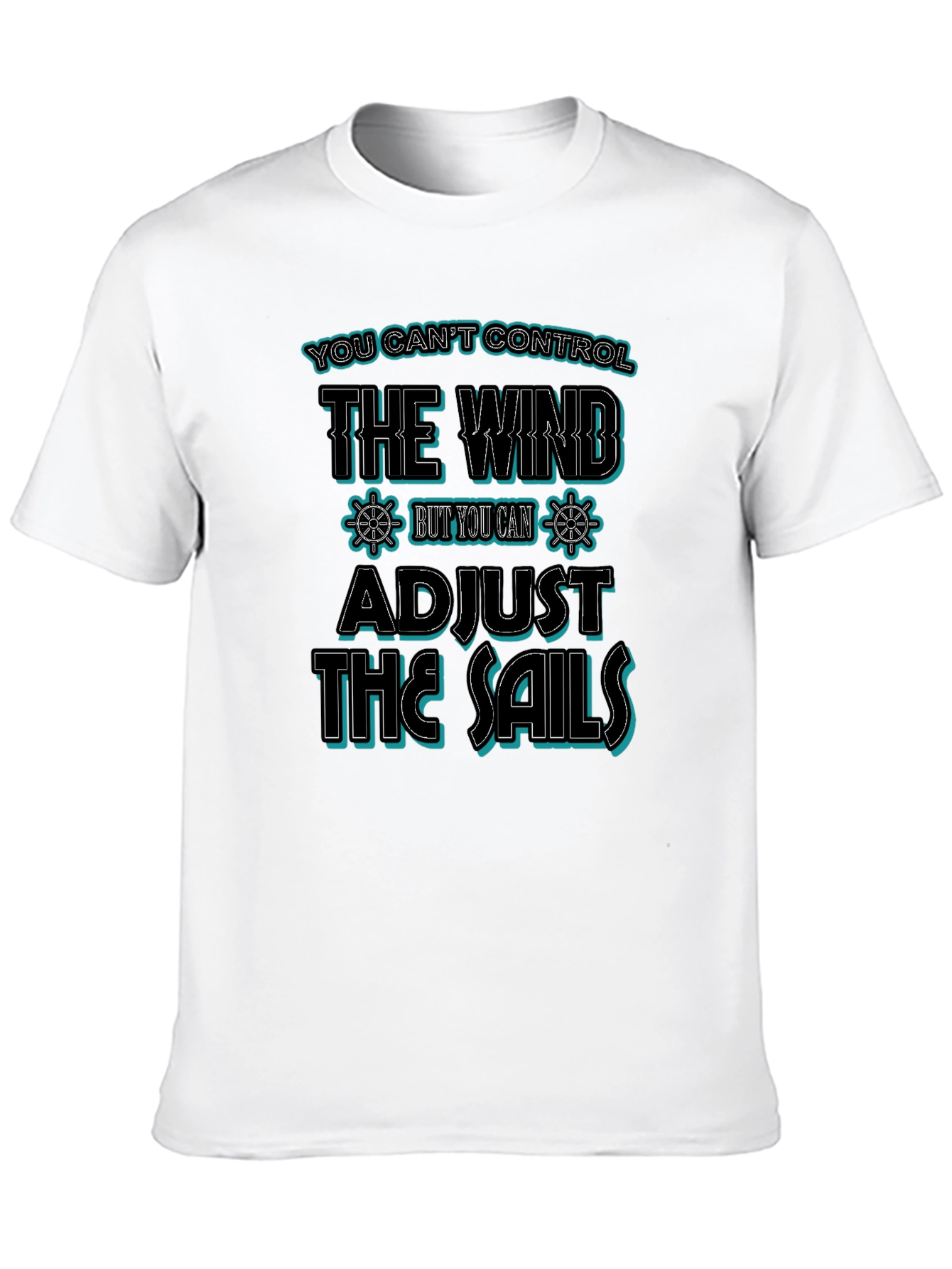 Camiseta Negra con Diseño Náutico Inspirador