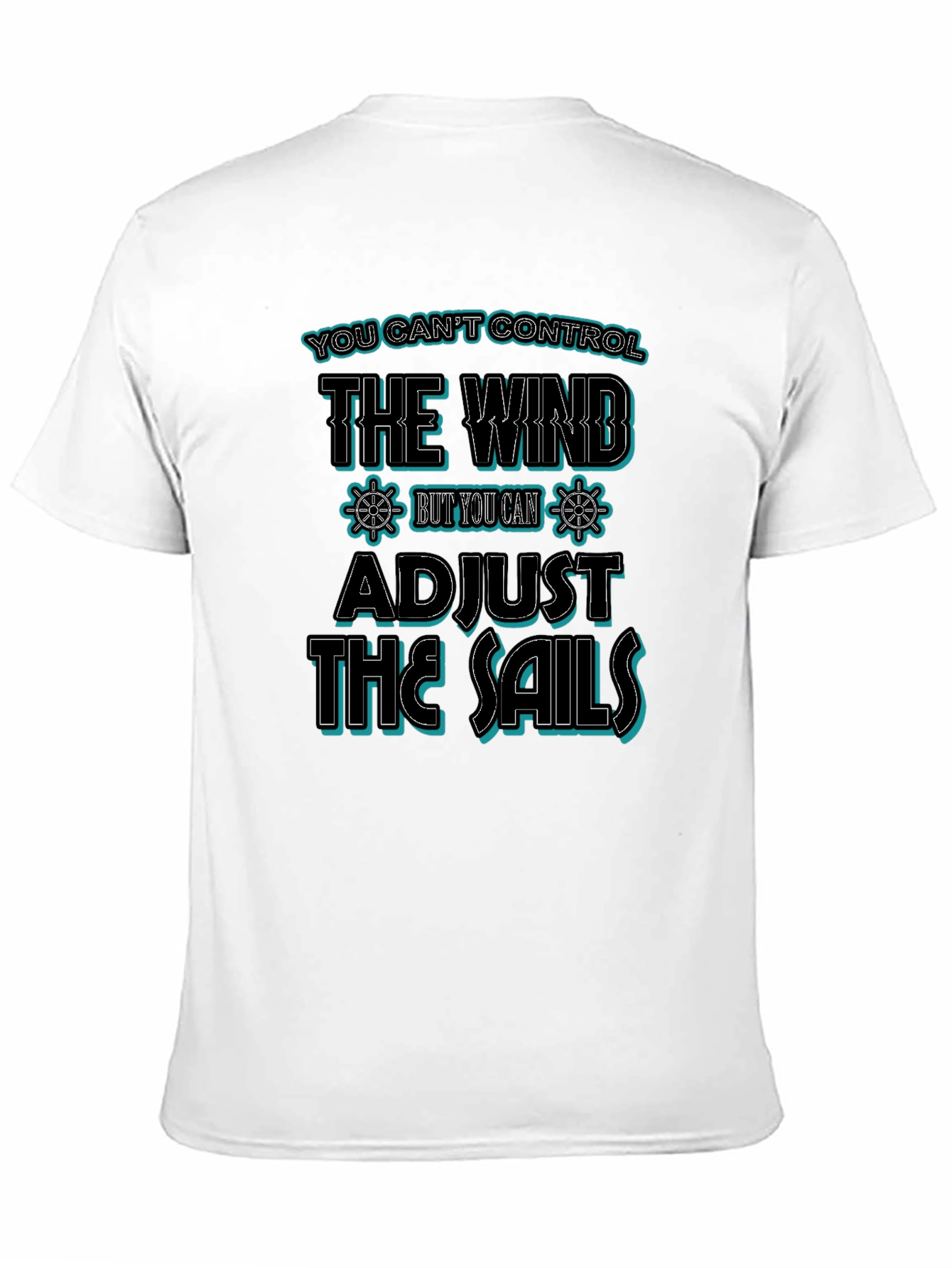 Camiseta Negra con Diseño Náutico Inspirador