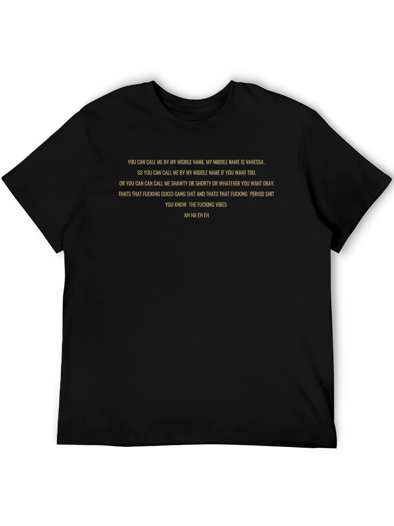 Camiseta Negra con Texto: Vanessa Vibes