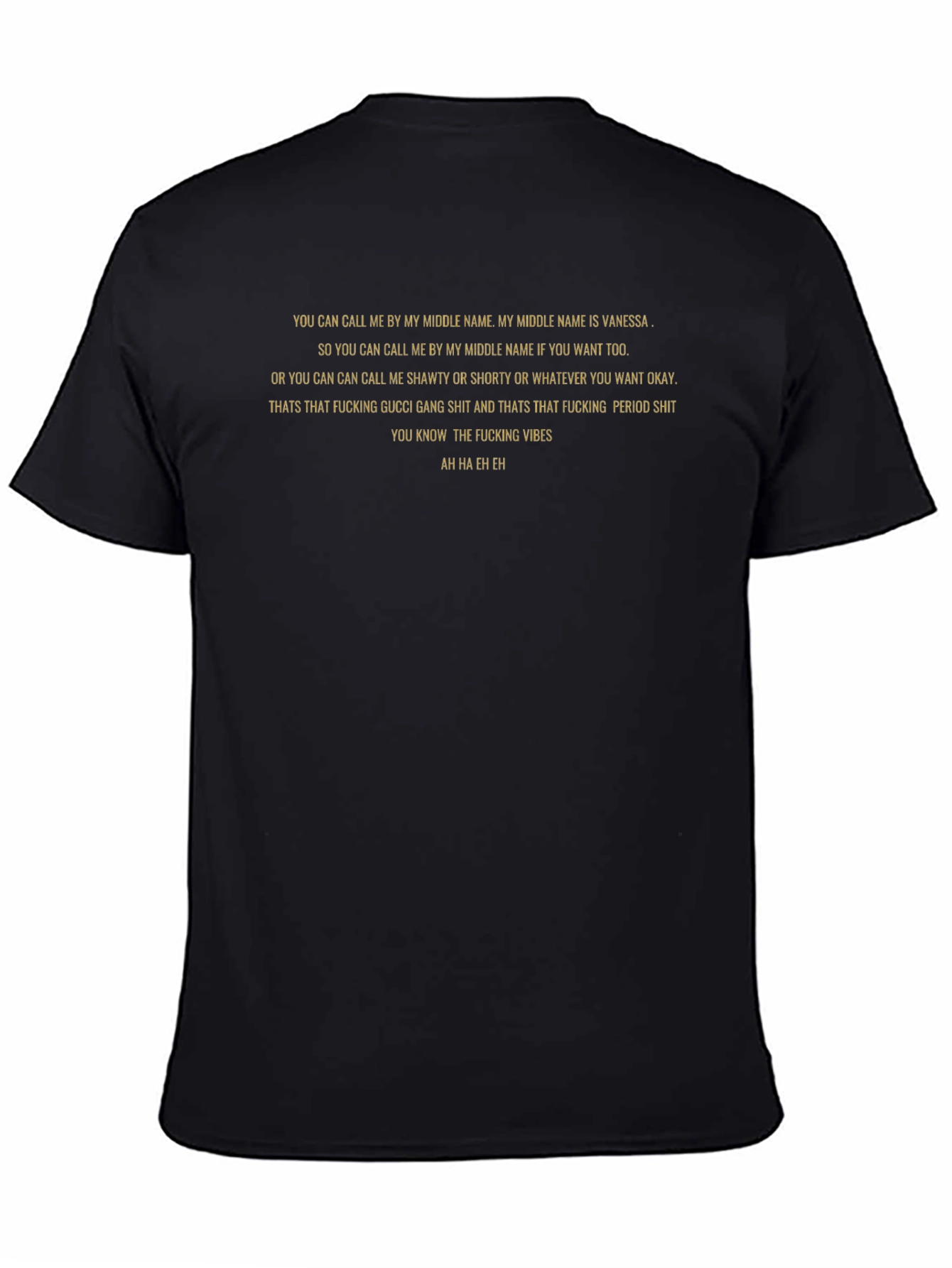 Camiseta Negra con Texto: Vanessa Vibes