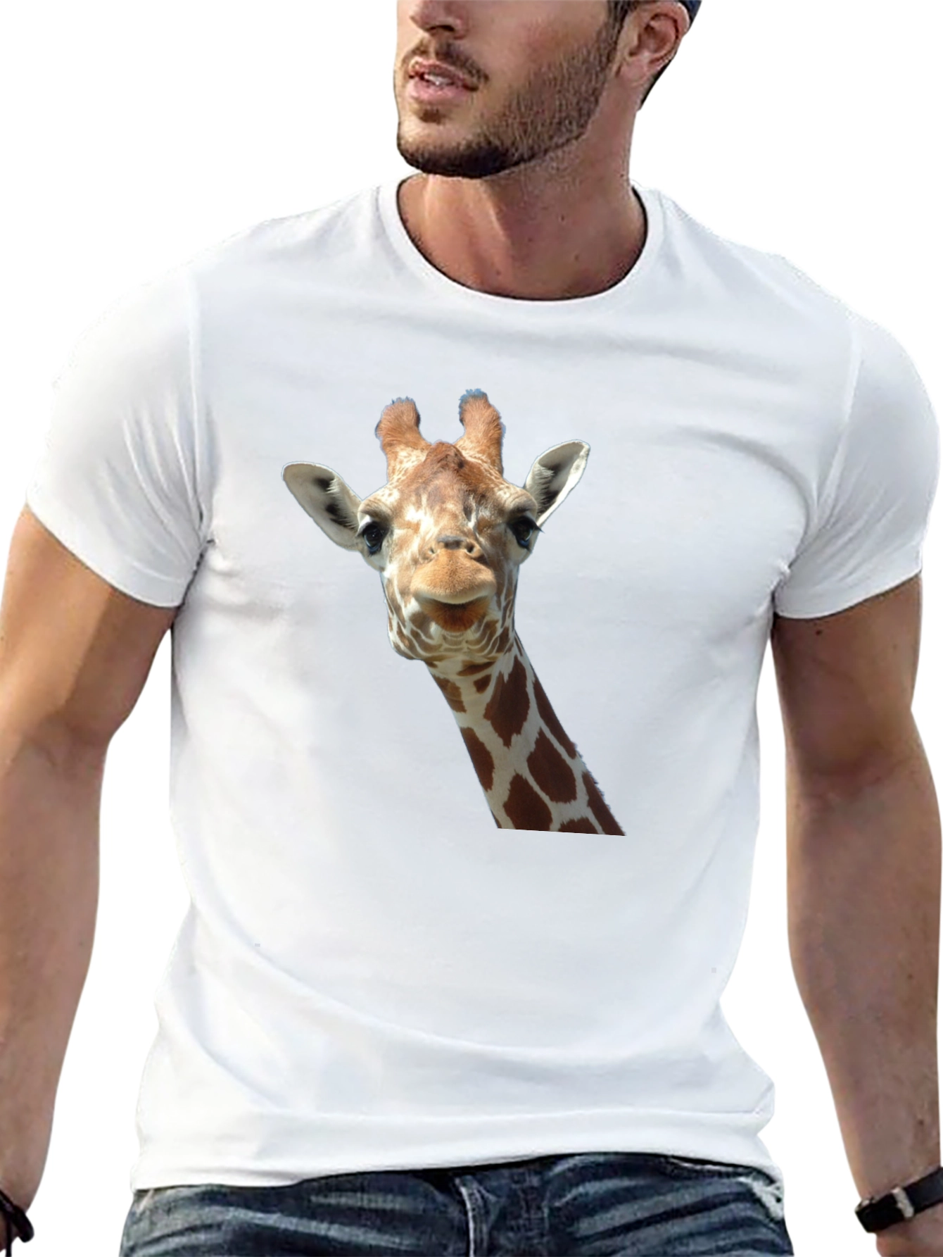 Camiseta Negra con Diseño de Jirafa